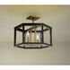 Union Estates 4 Light 18 inch Coal And Soft Brass Semi Flush Ceiling Light